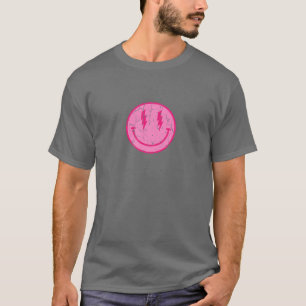Pink Smile Face Leuchtender Bolzen Niedlich Funny T-Shirt