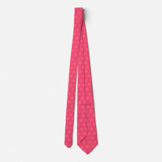 Pink Smile Pattern Neck Tie Krawatte (Rückseite)