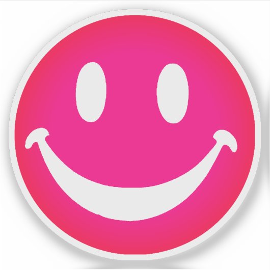 PINK SMILEY AUFKLEBER (Vorderseite)