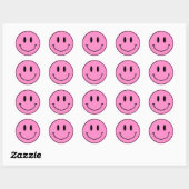 Pink Smiley One Happy Typ/Gal Birthday Stickers (Blatt)