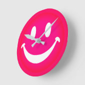 PINK SMILEY RUNDE WANDUHR (Winkel)