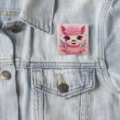 Pink Smiling Baby Lama Button (Beispiel)