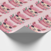 Pink Smiling Baby Lama Geschenkpapier (Ecke)