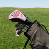 Pink Smiling Baby Lama Golf Headcover (In SItu)