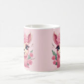 Pink Smiling Baby Lama Kaffeetasse (Mittel)
