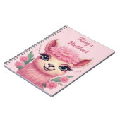 Pink Smiling Baby Lama Notizblock (Linke Seite)