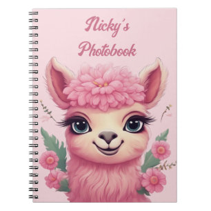 Pink Smiling Baby Lama Notizblock