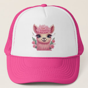 Pink Smiling Baby Lama Truckerkappe