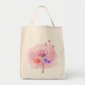 Pink Smoke Floral Tote Beutel mit Schmetterlingen Tragetasche (Vorne)