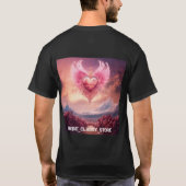 Pink Smoky Herz mit Flügeln in der weißen Wüste T-Shirt (Rückseite)