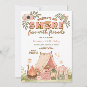 Pink Smore Spaß mit Freunden Geburtstag Marshmallo Einladung