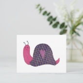 Pink Snail Postcard Postkarte (Stehend Vorderseite)