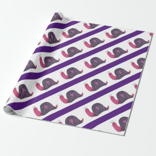 Pink Snail Wrapping Paper Geschenkpapier