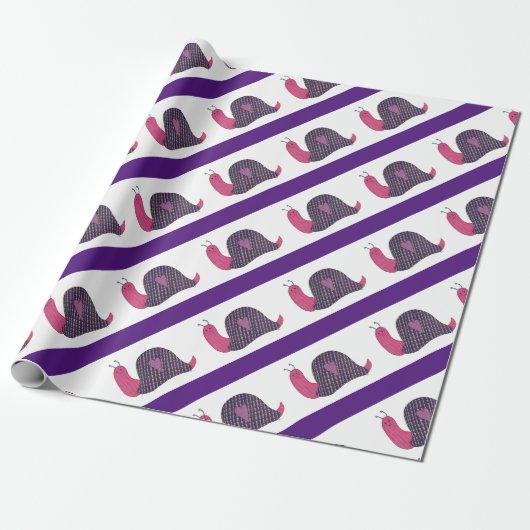 Pink Snail Wrapping Paper Geschenkpapier (Ungerollt)