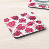 Pink Snails Muster Girly Zoology Getränkeuntersetzer (Linke Seite)