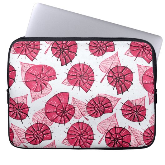 Pink Snails Muster Girly Zoology Laptopschutzhülle (Vorderseite)