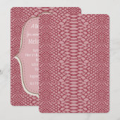 Pink Snake Printbabydusche Einladung (Vorne/Hinten)
