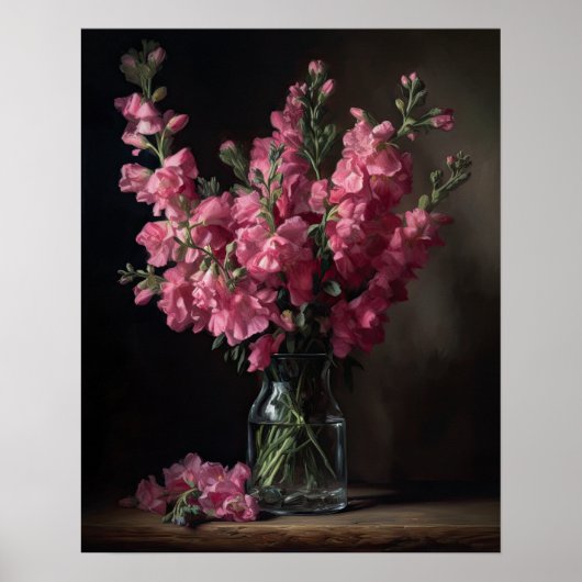 Pink Snapdragon Blume Art Print Poster (Vorne)