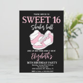 Pink Sneaker Bash Geburtstagsparty Einladung (Stehend Vorderseite)