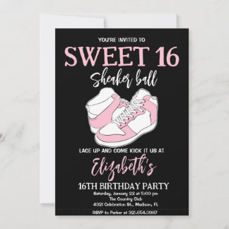 Pink Sneaker Bash Geburtstagsparty Einladung