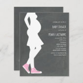 Pink Sneakers Baby Bump Baby Dusche Einladung (Vorne/Hinten)