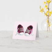 Pink Sneakers Baby Dusche Danke Karten (Gelbe Blume)