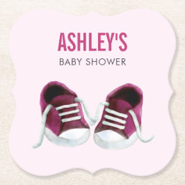 Pink Sneakers Baby Dusche Untersetzer, Paper Unter Untersetzer