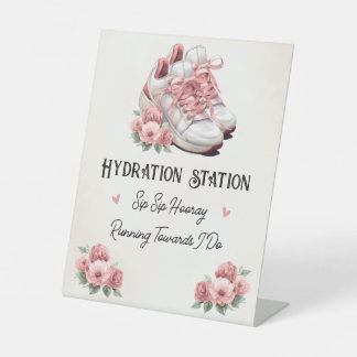 Pink Sneakers Floral Hydratation Station Getränke Sockelschild