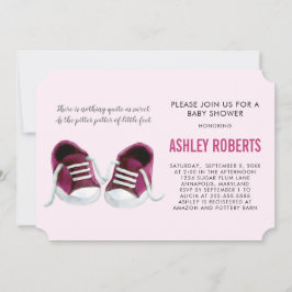 Pink Sneakers Kinderdusche Einladung, Baby Girl Einladung