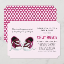 Pink Sneakers Kinderdusche Einladung, Baby Girl Einladung