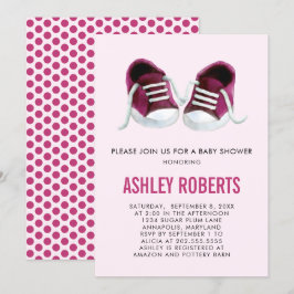 Pink Sneakers Kinderdusche Einladung, Baby Girl Einladung