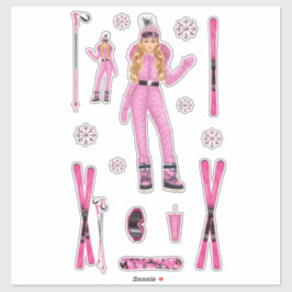 Pink Snow Bunny Ebony Fuller Shopp Sticker Decks