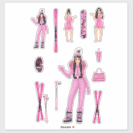 Pink Snow Bunny Ebony Fuller Shopp Sticker Decks