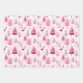 Pink Snow Weihnachten Cartoon Design Geschenkpapier Set (Vorderseite)