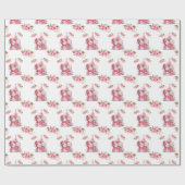 Pink Snowbaby und Pink Blume Geschenkpapier (Flach)