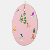 Pink Snowboarder Snowboarden Illustration Keramik Ornament (Links)