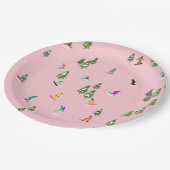 Pink Snowboarder Snowboarden Illustration Pappteller (Schrägansicht)