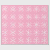 Pink Snowflags Weihnachtswrapping Paper Geschenkpapier (Flach)