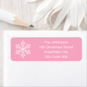 Pink Snowflake Address Labels (Insitu)