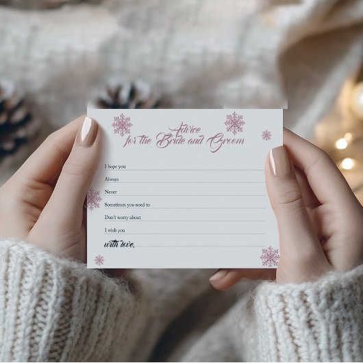 Pink Snowflake Admin Card | WinterBrautparty Flyer