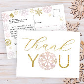 Pink Snowflake Baby Dusche Danke Postcard Postkarte