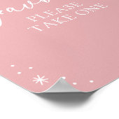 Pink Snowflake Baby Dusche Favorit Schild (Ecke)