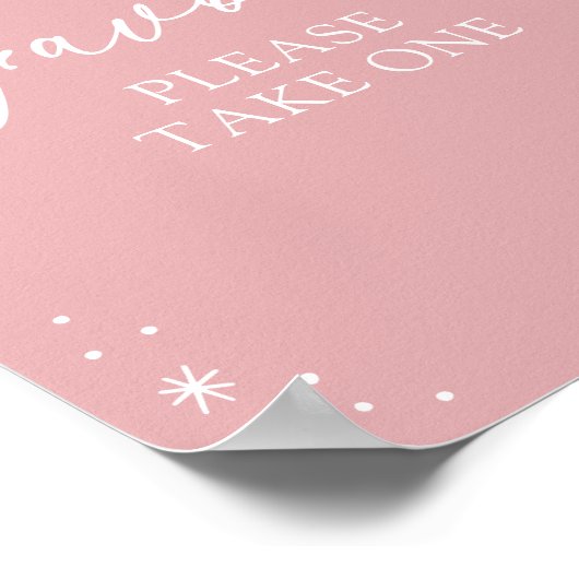 Pink Snowflake Baby Dusche Favorit Schild (Ecke)