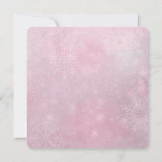 Pink Snowflake Baby Dusche laden ein | Winter Wond Einladung (Rückseite)