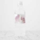Pink Snowflake Baby Dusche Wasser Flasche Etikett (Rückseite)