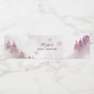 Pink Snowflake Baby Dusche Wasser Flasche Etikett