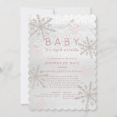 Pink Snowflake Baby mit kalter Dusche per Mail Einladung (Vorderseite)