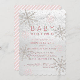 Pink Snowflake Baby mit kalter Dusche per Mail Einladung