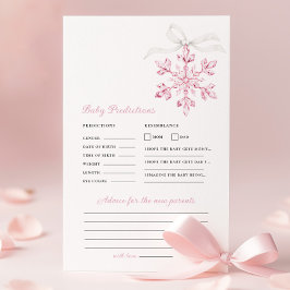 Pink Snowflake Baby Showdusche Vorhersageberatung 