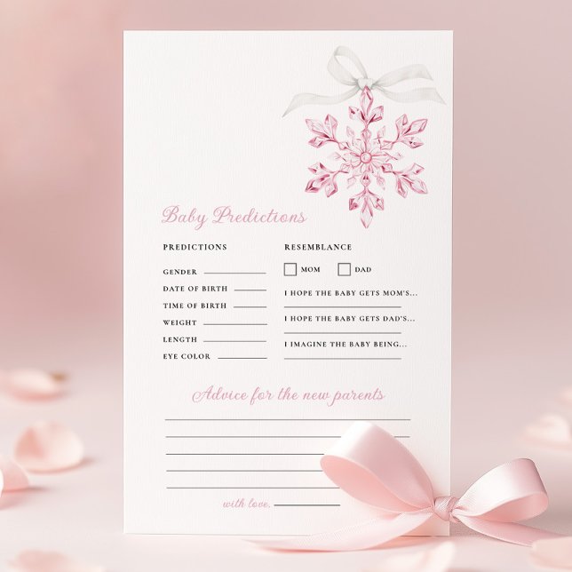 Pink Snowflake Baby Showdusche Vorhersageberatung  (Von Creator hochgeladen)